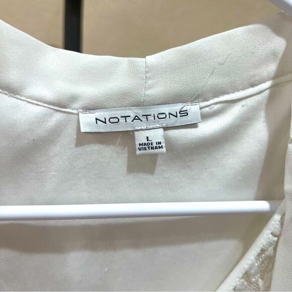 Notations Ivory Lace Lined Sleeveless Top Large - Picture 6 of 7